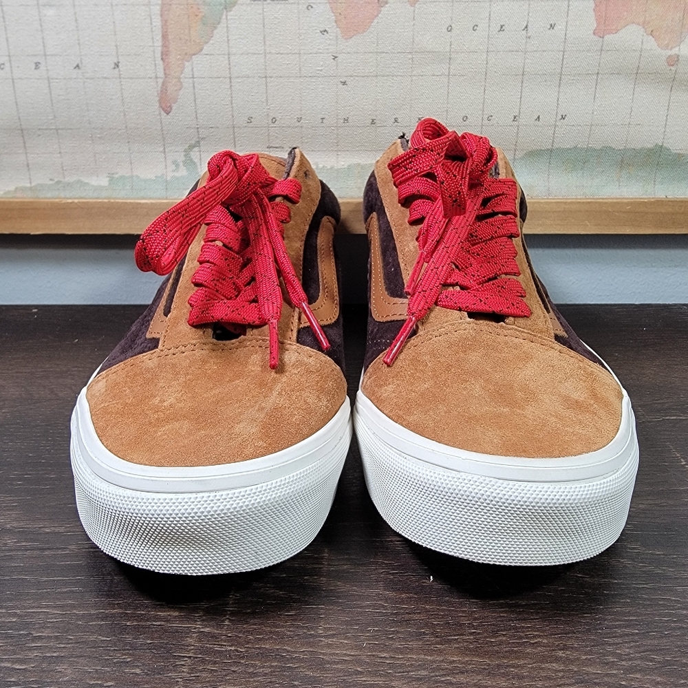 BRAND NEW Vans Old Skool Pig Suede Plaid Glazed Ginger Women's Size 9.0 - Picture 3 of 7